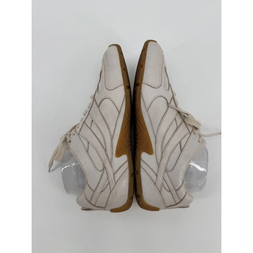 Vince Leather Low Top Sneakers Cream Off White Gum Sole Lace Up Trainers